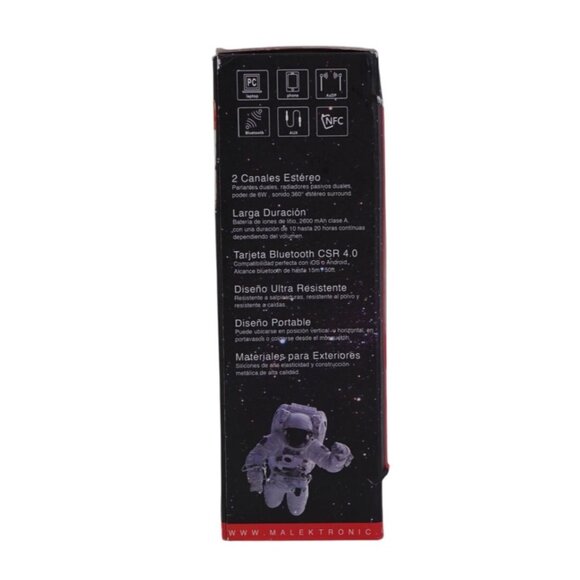 Malektronic Rocket 2.0 Wireless Waterproof Speaker – 2-Channel Stereo Output (Op - Picture 3 of 6